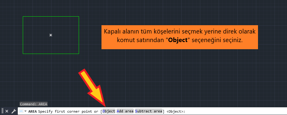 Autocad kapalı çizimini ölçme işlemi