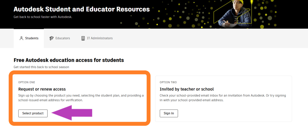 Autocad student sayfasından öğrenci lisans başvurusunu anlatan görsel